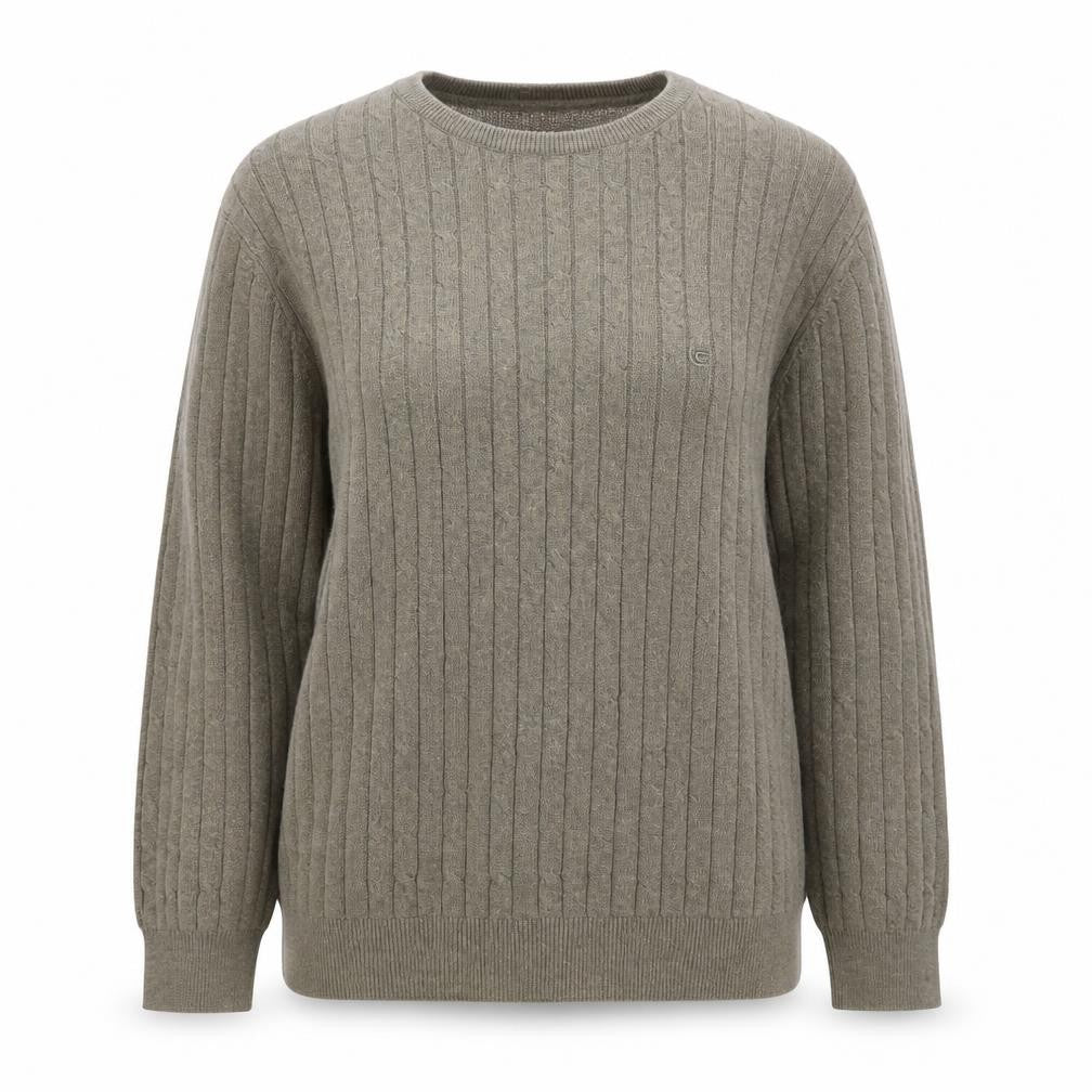 CASAMODA Womens Green Round Neck Cotton Pullover Jumper Size M
