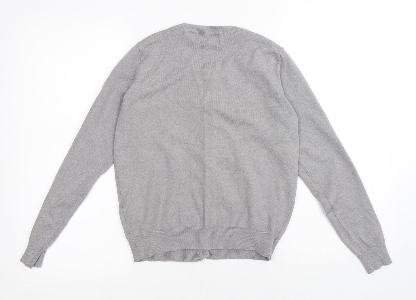 Brave Soul Womens Grey Round Neck Viscose Cardigan Jumper Size M