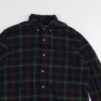 Topman Mens Multicoloured Plaid Cotton Button-Up Size S Collared Button