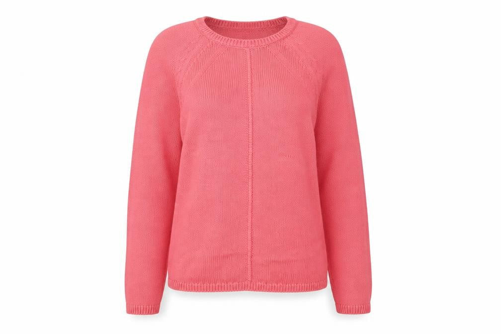 Marks & Spencer Womens Pink Round Neck Cotton Pullover Jumper Size 8