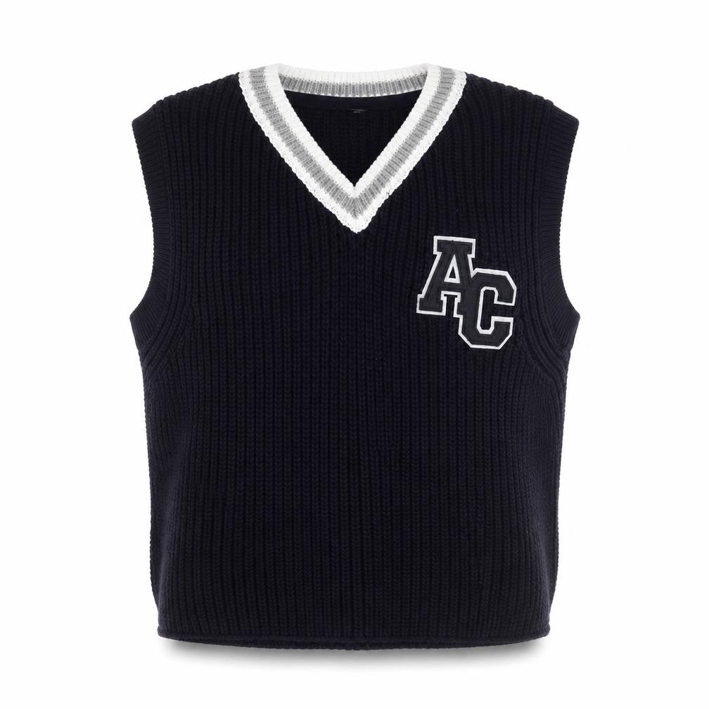 Urban Outiftters Womens Black V-Neck Cotton Vest Jumper Size S