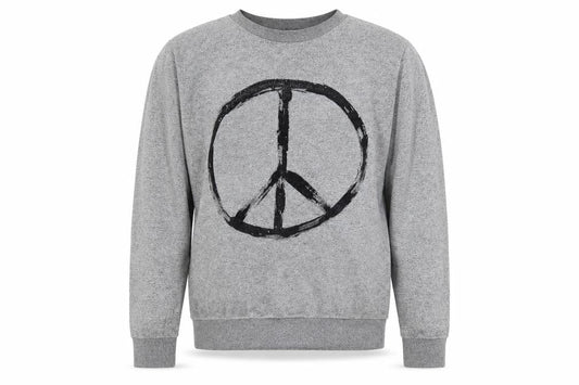 Topman Mens Grey Cotton Pullover Sweatshirt Size S - Peace Symbol