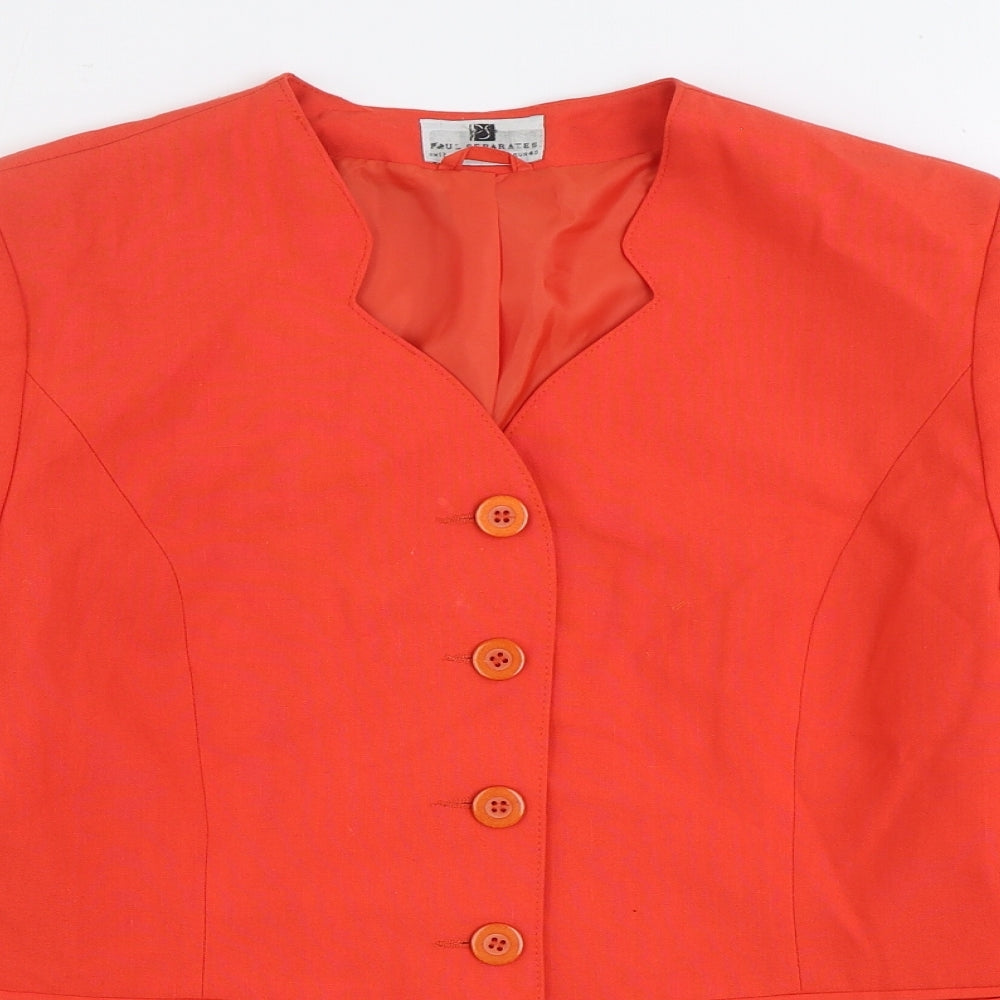Paul Separates Womens Red Jacket Blazer Size 12 Button