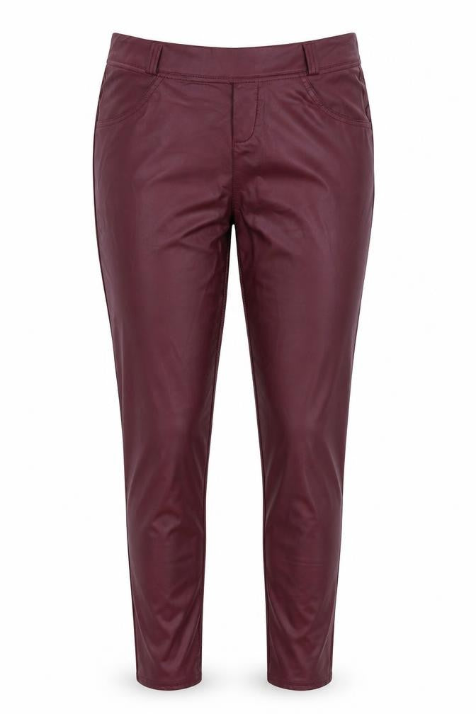 Preworn Womens Purple Polyurethane Jegging Trousers Size XL L28 in Regular - Ruched