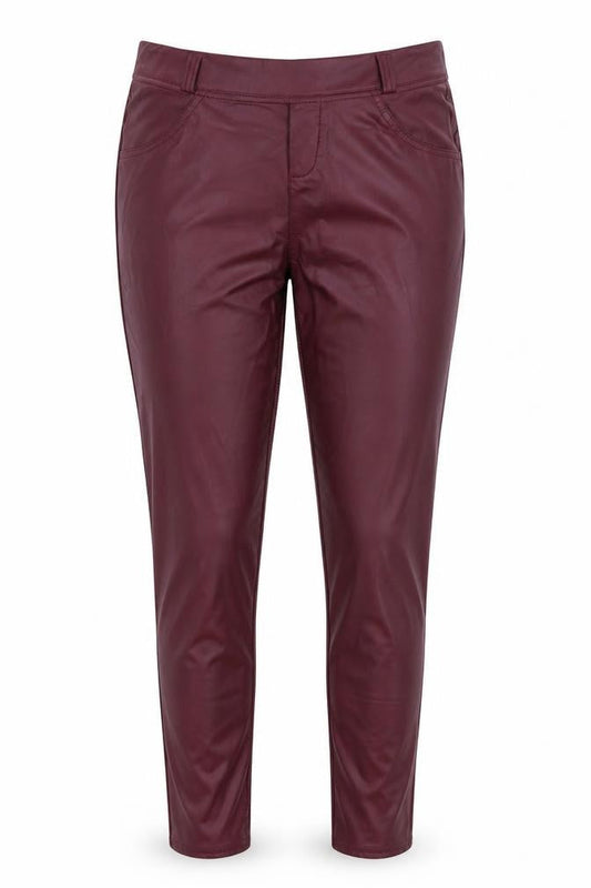 Preworn Womens Purple Polyurethane Jegging Trousers Size XL L28 in Regular - Ruched