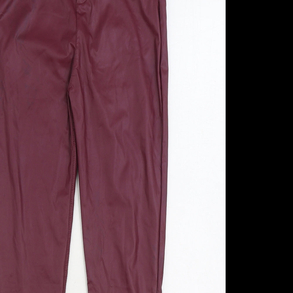 Preworn Womens Purple Polyurethane Jegging Trousers Size XL L28 in Regular - Ruched