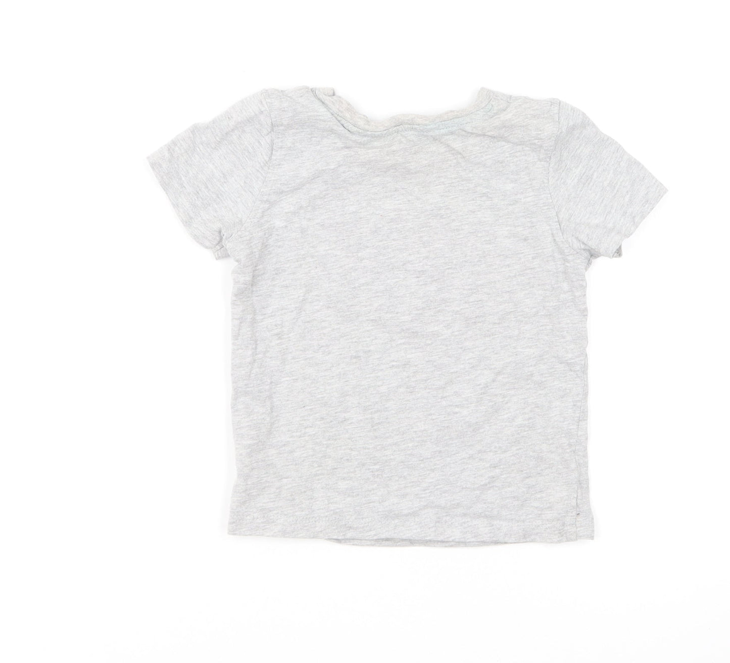 Primark Boys Grey Cotton Basic T-Shirt Size 2-3 Years Round Neck Pullover - Awesome