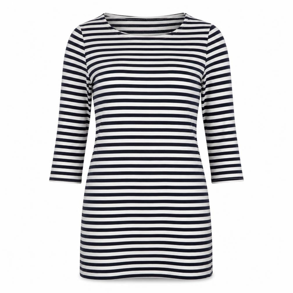 New Look Womens Blue Round Neck Striped Polyester Pullover Jumper Size 6