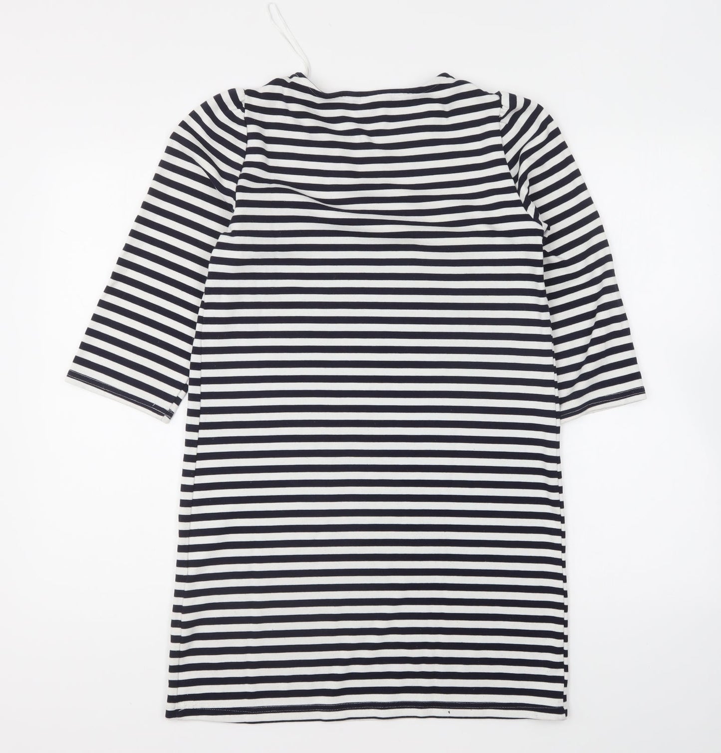 New Look Womens Blue Round Neck Striped Polyester Pullover Jumper Size 6