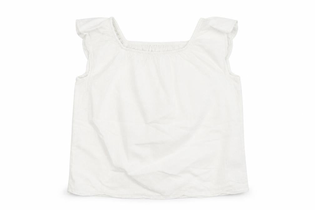 H&M Girls White Cotton Basic Blouse Size 5-6 Years Round Neck Pullover