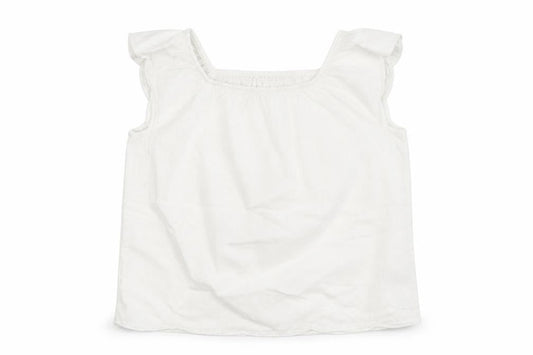 H&M Girls White Cotton Basic Blouse Size 5-6 Years Round Neck Pullover