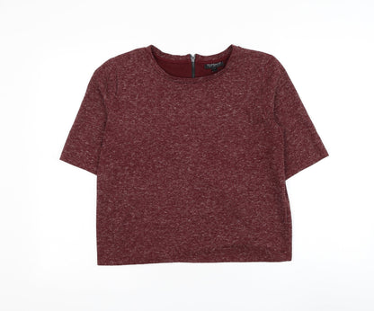 Topshop Womens Red Round Neck Polyester Pullover Jumper Size 12