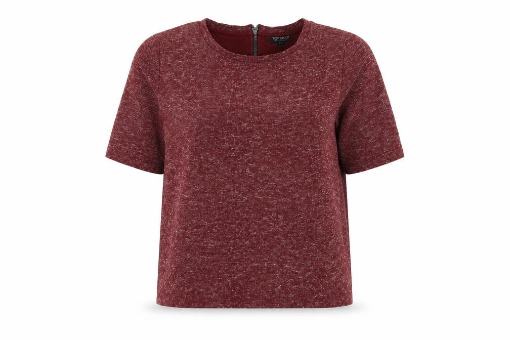 Topshop Womens Red Round Neck Polyester Pullover Jumper Size 12