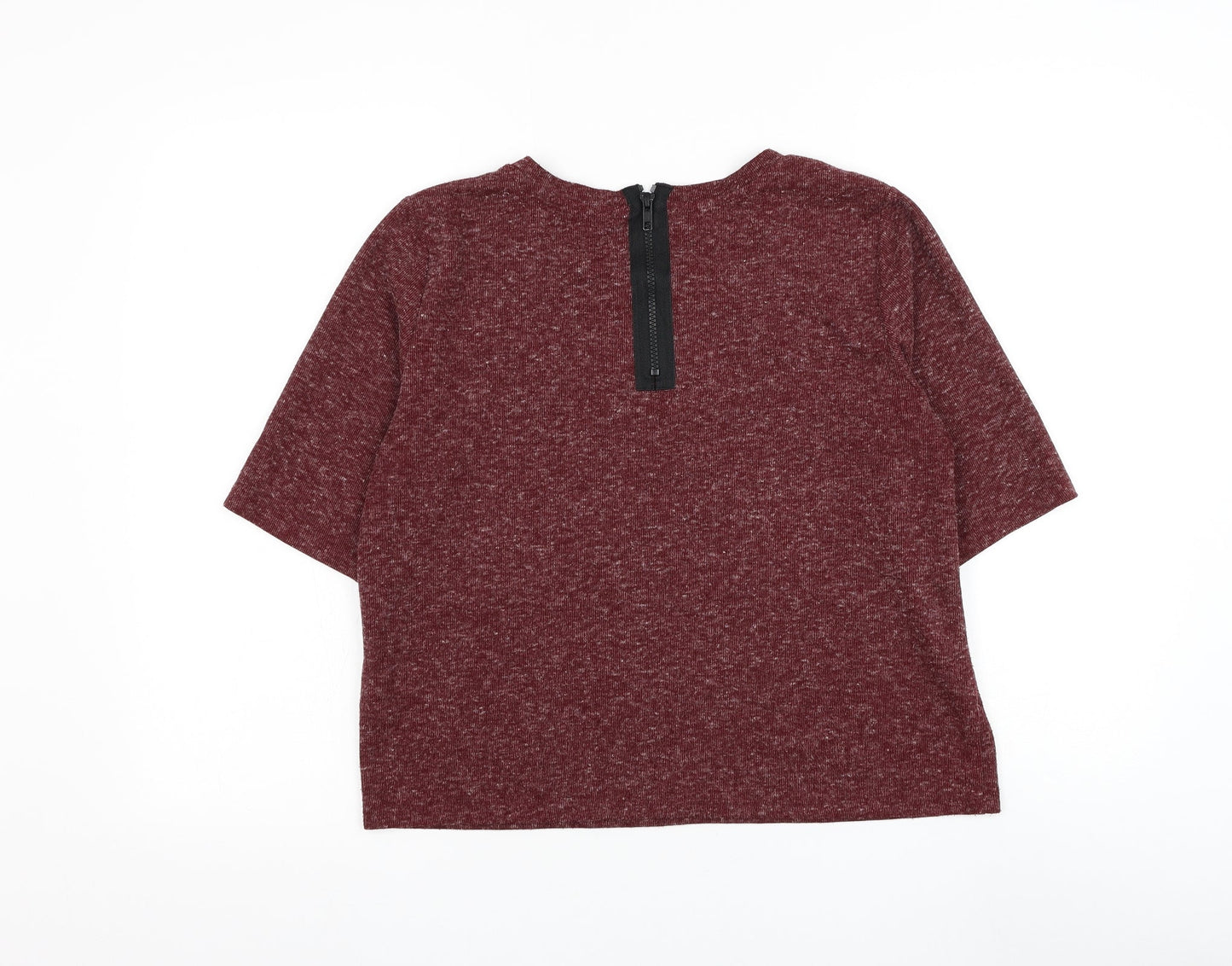 Topshop Womens Red Round Neck Polyester Pullover Jumper Size 12