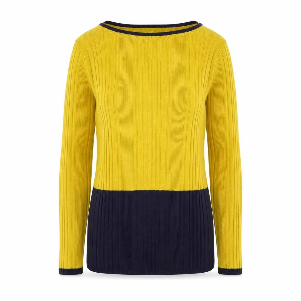 Marks & Spencer Womens Yellow Round Neck Viscose Pullover Jumper Size 12