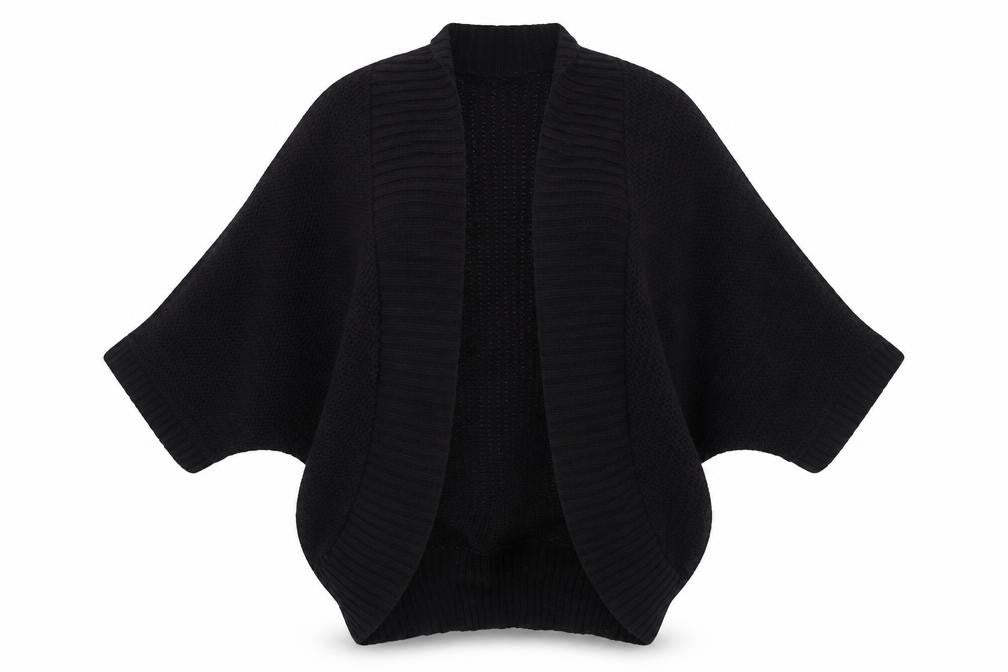 Agenda Womens Black V-Neck Acrylic Cardigan Jumper Size 20