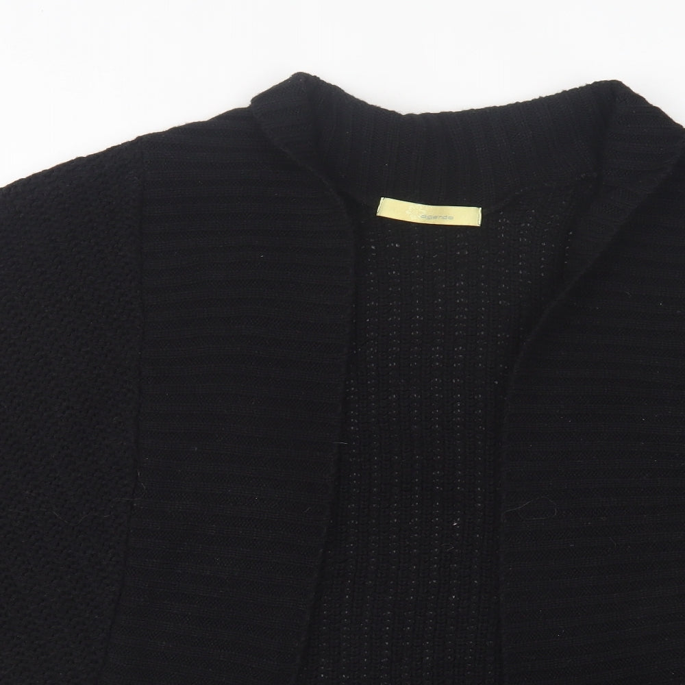 Agenda Womens Black V-Neck Acrylic Cardigan Jumper Size 20