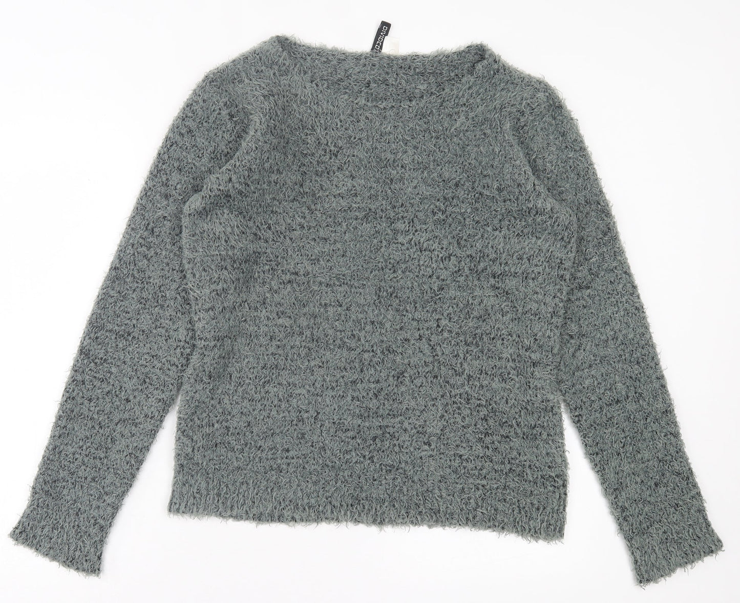 H&M Womens Green Boat Neck Polyester Pullover Jumper Size M