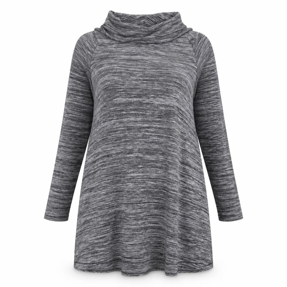 F&F Womens Grey Polyester Jumper Dress Size 12 Roll Neck Pullover