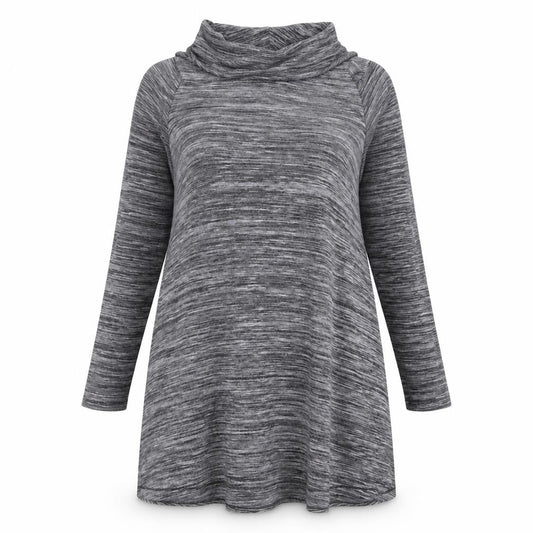 F&F Womens Grey Polyester Jumper Dress Size 12 Roll Neck Pullover