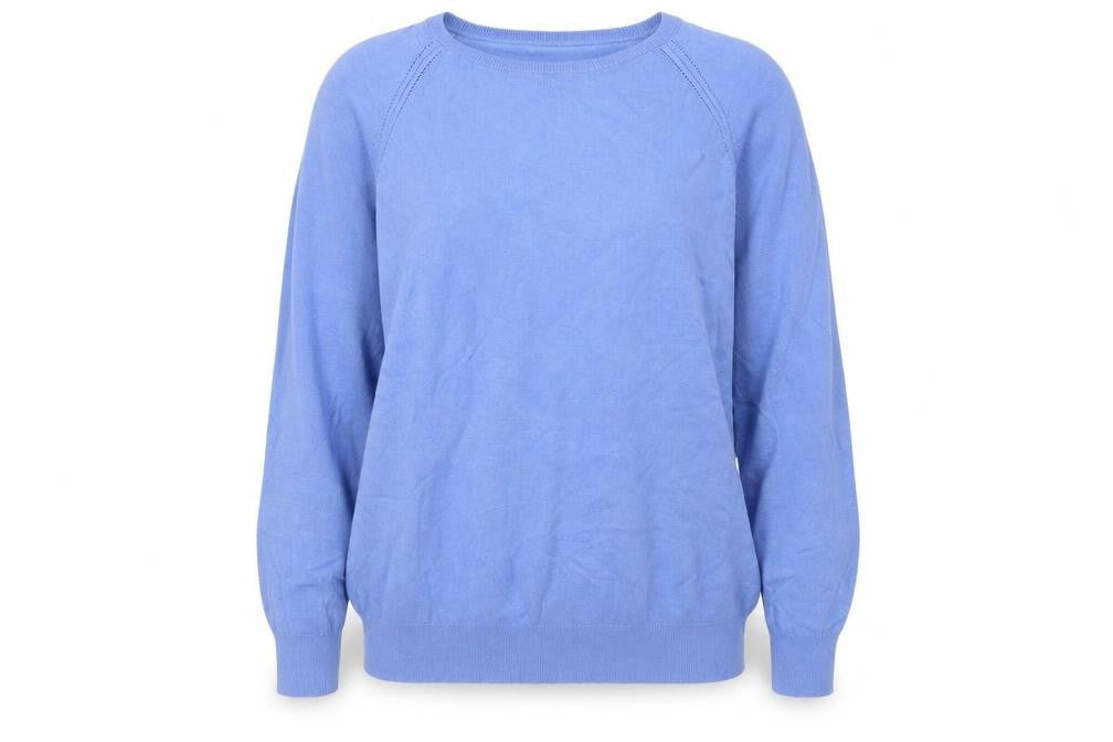 Dunnes Stores Womens Blue Round Neck Viscose Pullover Jumper Size L