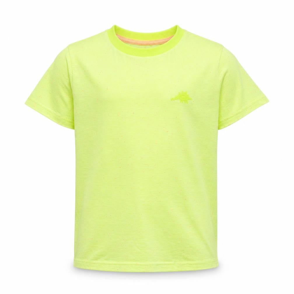 F&F Boys Yellow Cotton Basic T-Shirt Size 5-6 Years Round Neck Pullover - Dinosaur