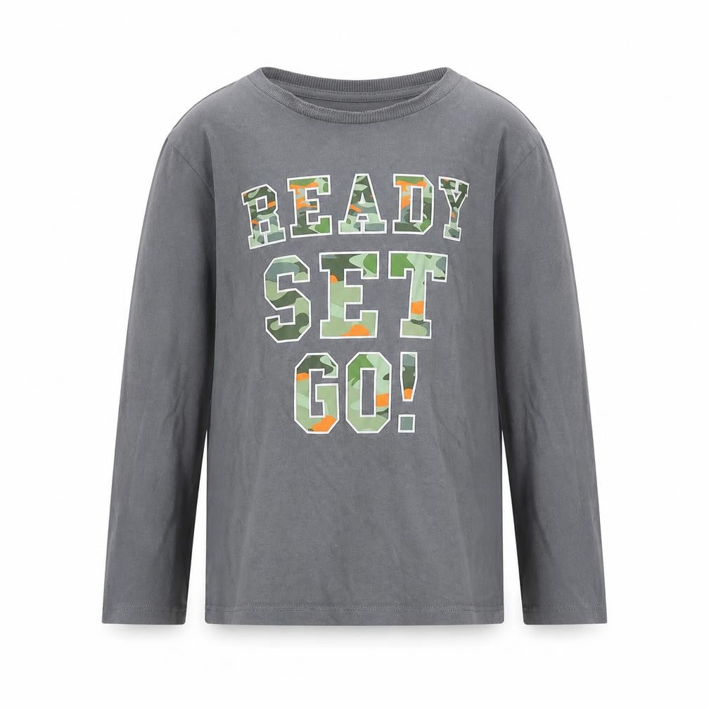 Very Boys Grey Cotton Basic T-Shirt Size 6-7 Years Round Neck Pullover