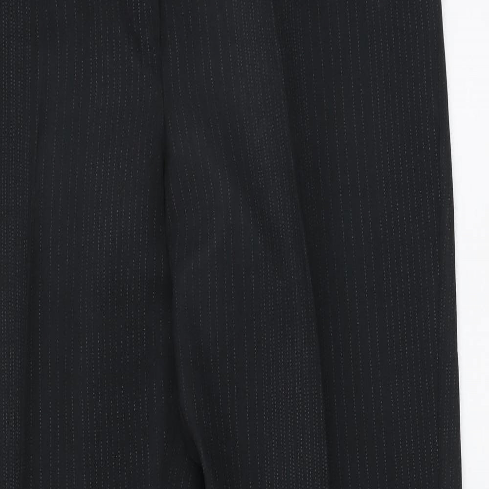 Atmosphere Womens Black Striped Polyester Trousers Size 12 L28 in Regular Button