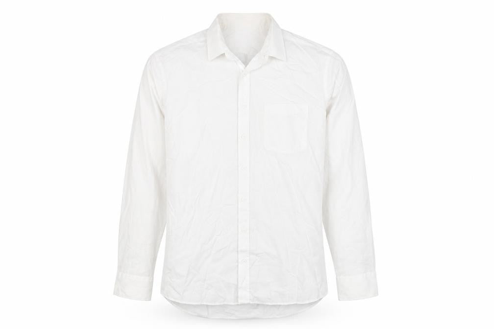 F&F Mens White Polyester Button-Up Size 16 Collared Button