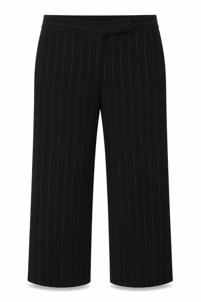 Atmosphere Womens Black Striped Polyester Dress Pants Trousers Size 14 L27 in Regular Hook & Loop