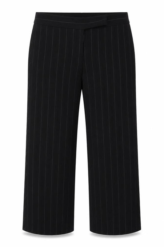Atmosphere Womens Black Striped Polyester Dress Pants Trousers Size 14 L27 in Regular Hook & Loop