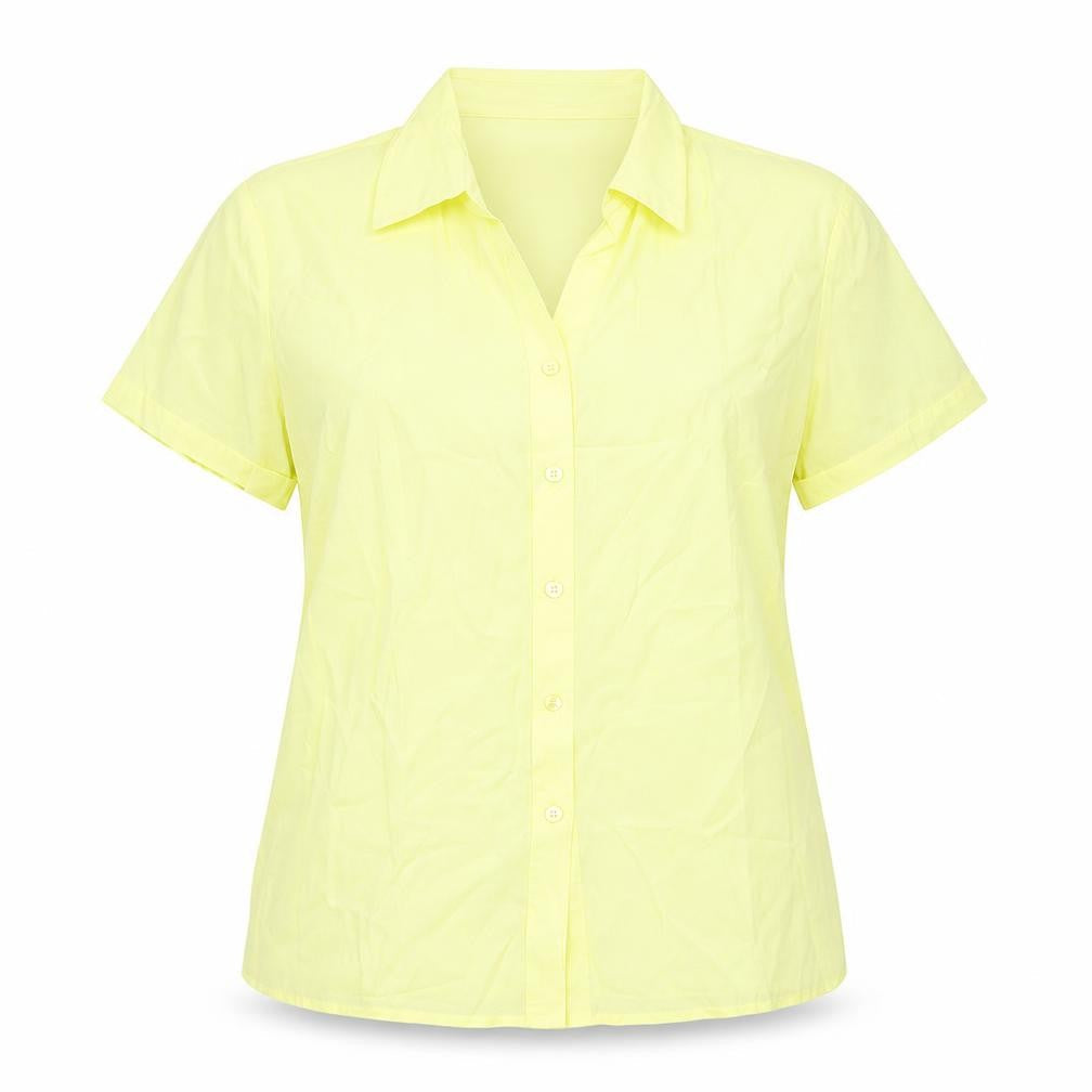 Dunnes Stores Womens Yellow Viscose Basic Button-Up Size 14 Collared