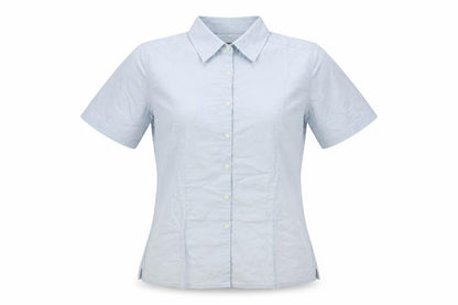 Van Hausen Womens Blue Cotton Basic Button-Up Size M Collared