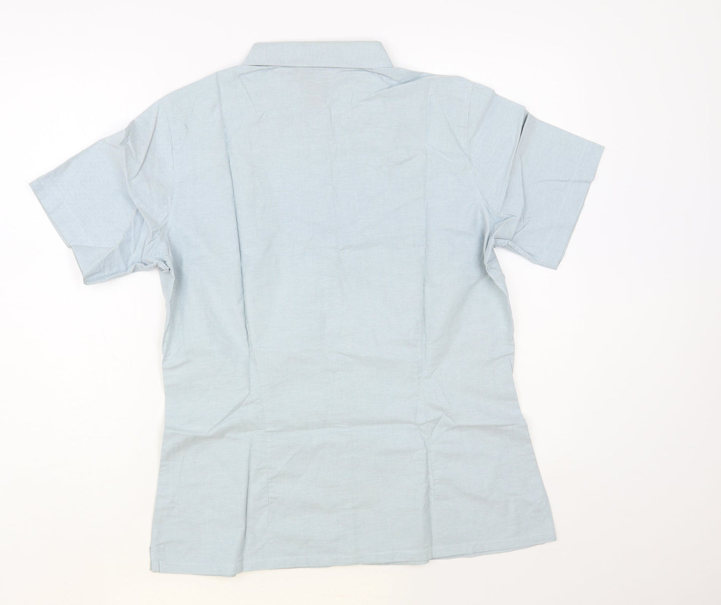 Van Hausen Womens Blue Cotton Basic Button-Up Size M Collared