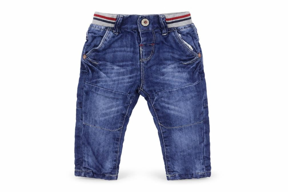 Fagottino Boys Blue Cotton Jogger Jeans Size 6-9 Months Snap