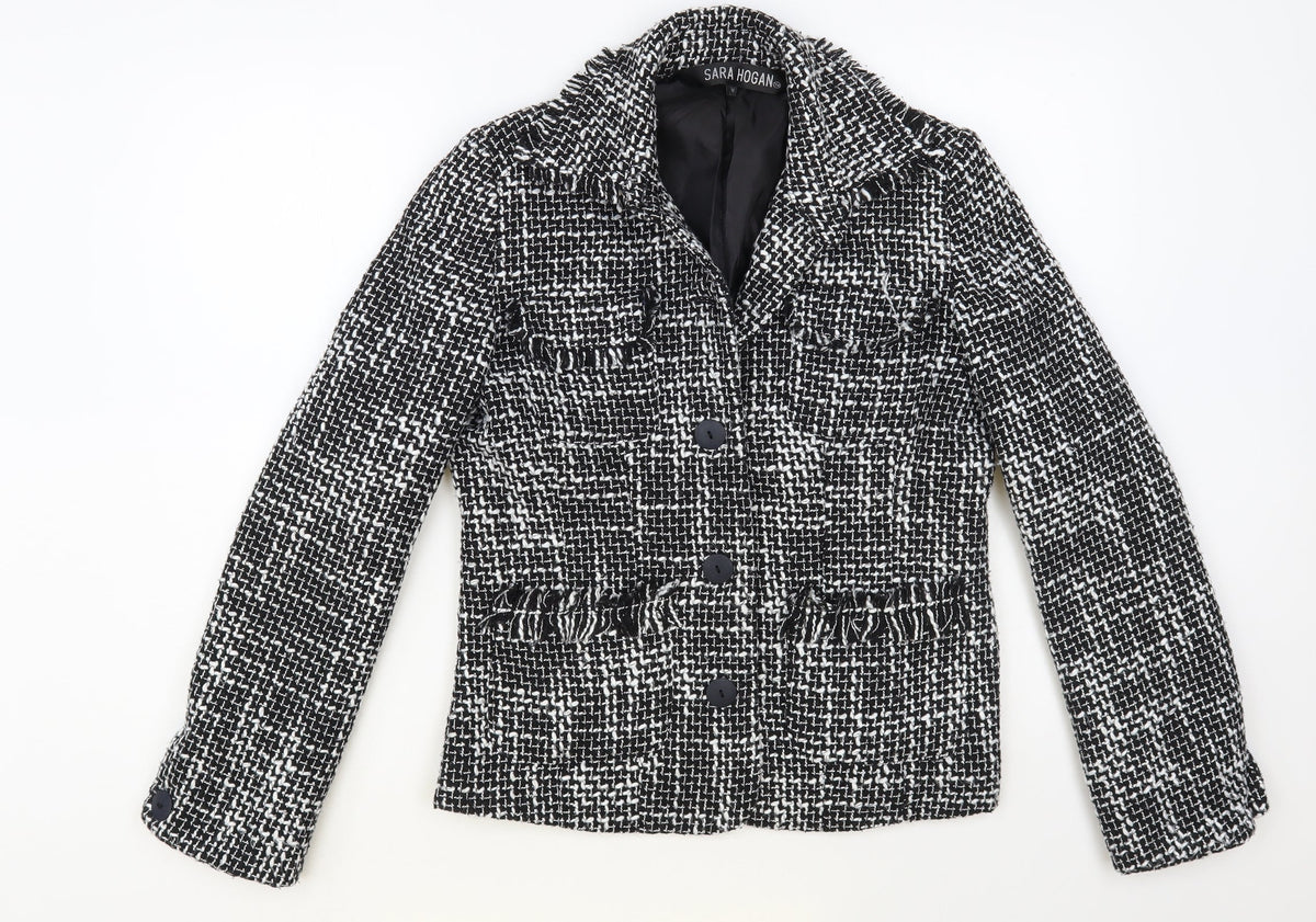 Sara Hogan Womens Black Jacket Blazer Size M Button