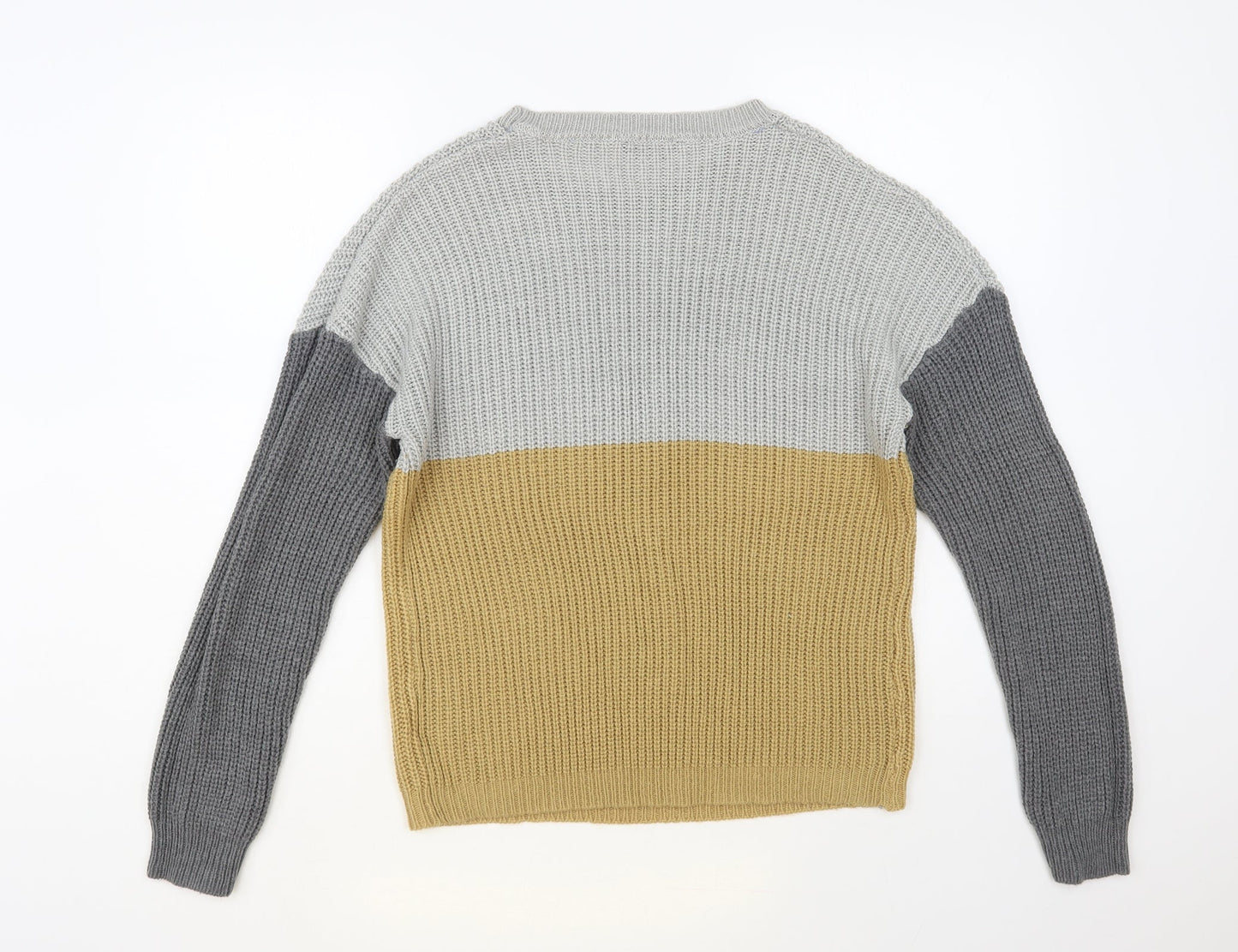 PEP & Co Womens Grey Round Neck Acrylic Pullover Jumper Size L