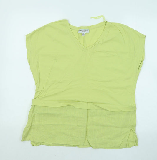 Carolyn Donnelly Womens Green Cotton Basic T-Shirt Size M Round Neck