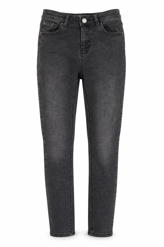 Denim & Co. Womens Grey Cotton Skinny Jeans Size 8 L28 in Regular Button