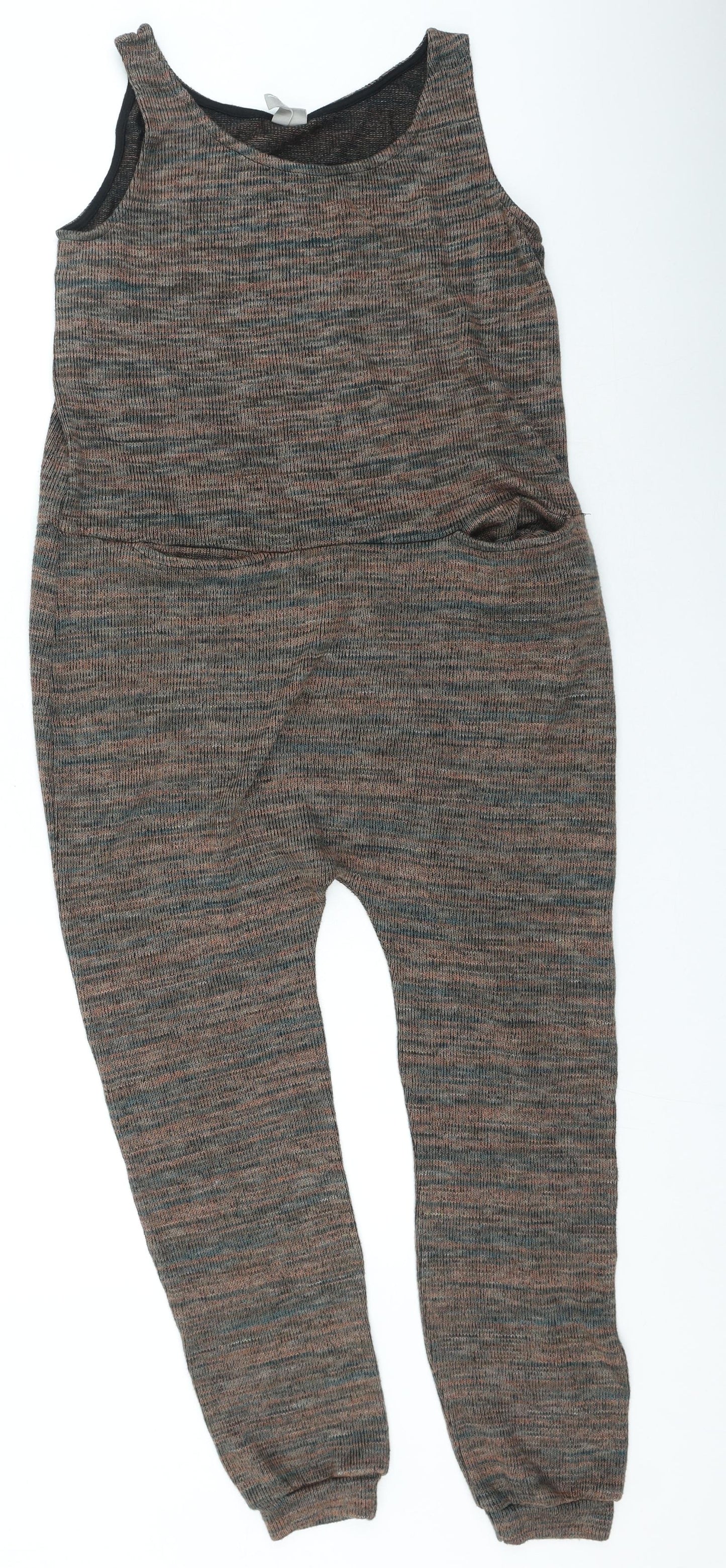ASOS Womens Multicoloured Striped Polyester Jumpsuit One-Piece Size 6 L21 in Pullover