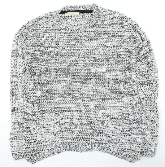 Preworn Womens Grey Round Neck Acrylic Pullover Jumper Size 10
