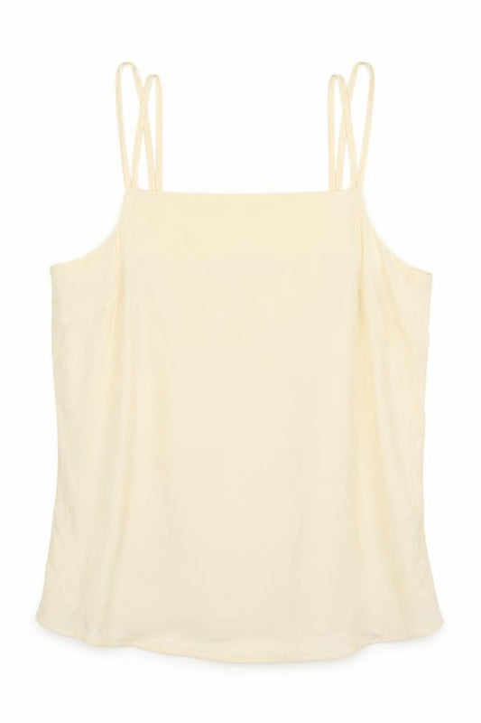 Marks and Spencer Womens Beige Viscose Camisole Tank Size 10 Square Neck