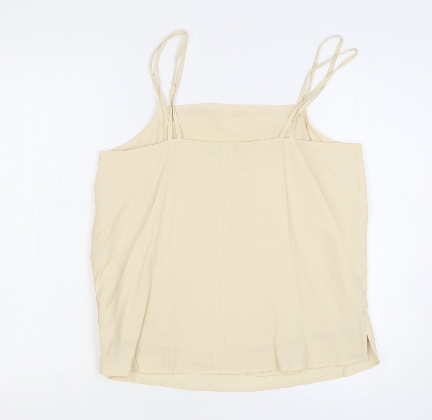 Marks and Spencer Womens Beige Viscose Camisole Tank Size 10 Square Neck