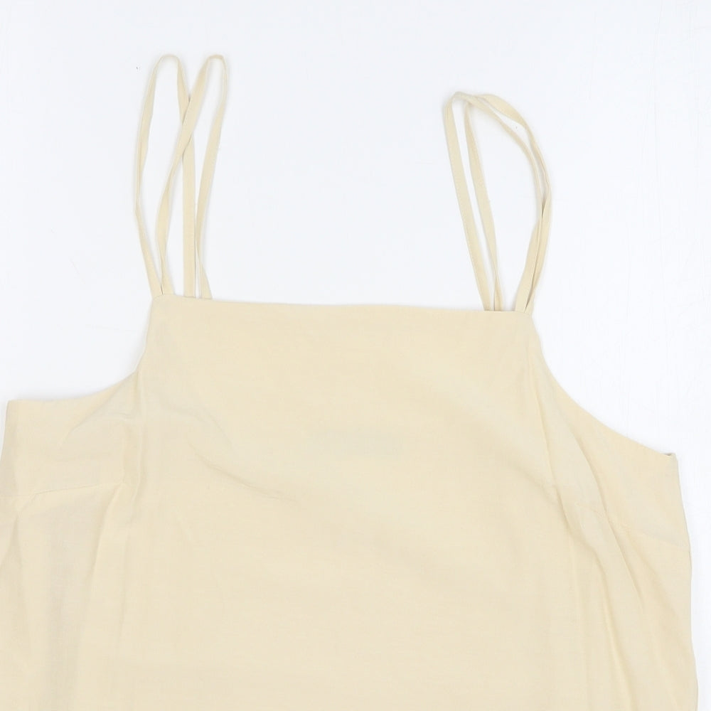 Marks and Spencer Womens Beige Viscose Camisole Tank Size 10 Square Neck