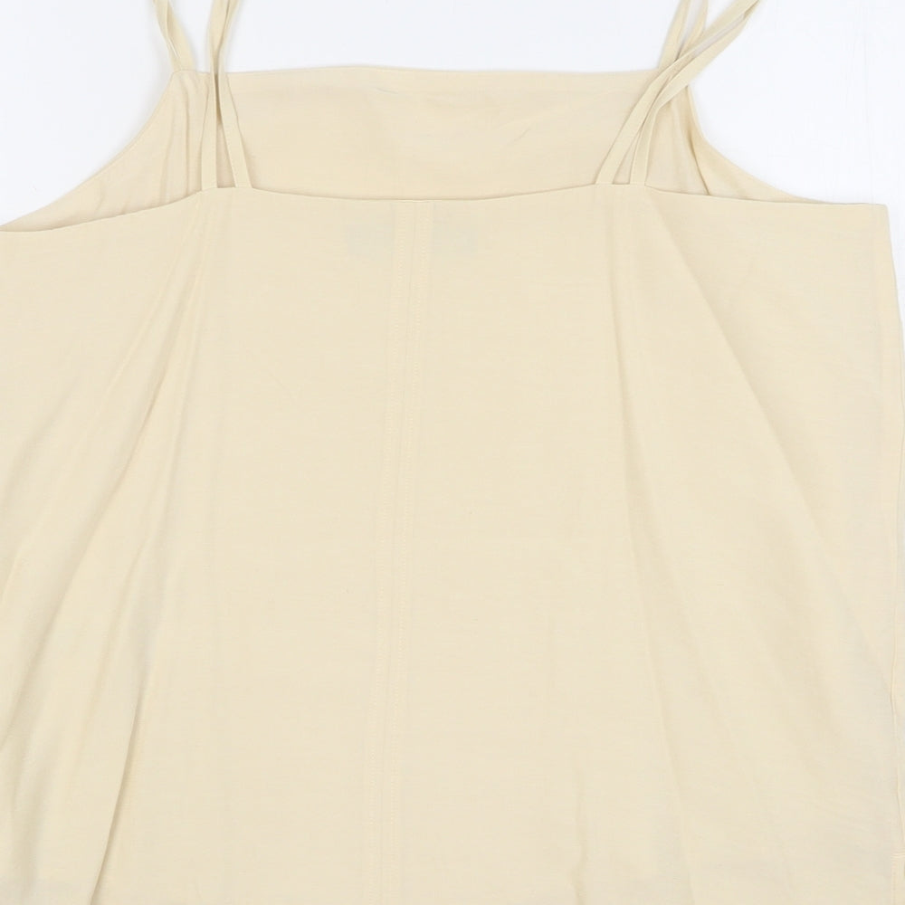 Marks and Spencer Womens Beige Viscose Camisole Tank Size 10 Square Neck