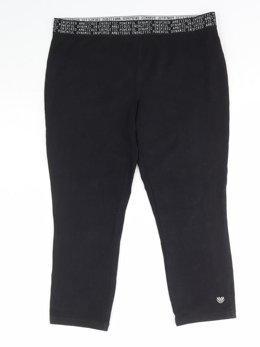 FOREVER 21 Womens Black Cotton Capri Trousers Size L L21.5 in Regular