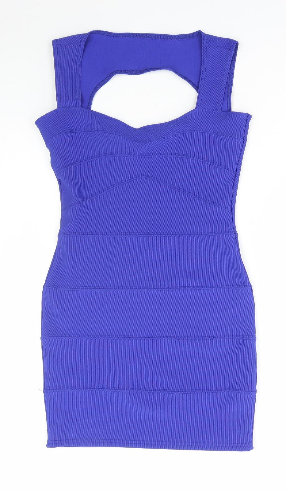 Usco Womens Blue Polyester Bodycon Size 12 Sweetheart Pullover - Estimated Size
