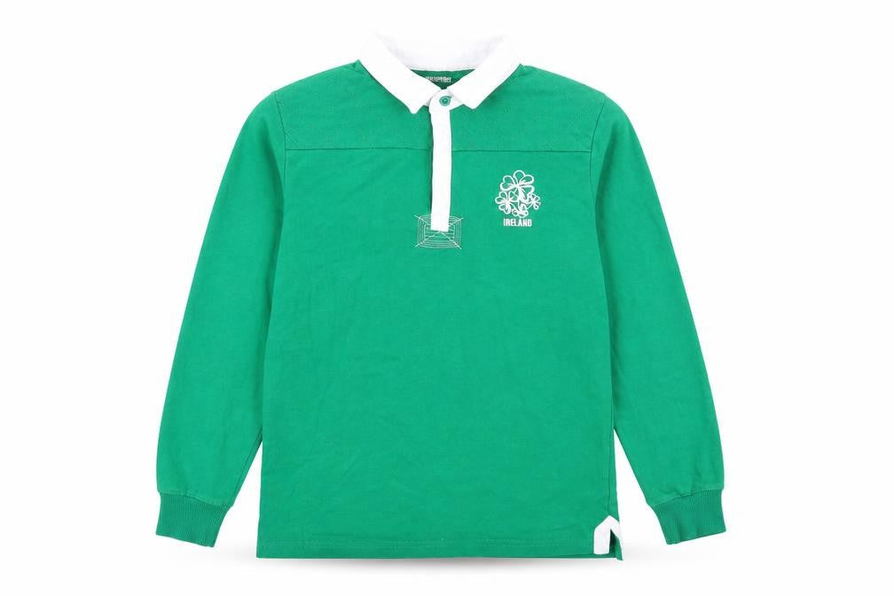 Rugby Heritage Boys Green Cotton Basic Polo Size 11-12 Years Collared Button - Ireland