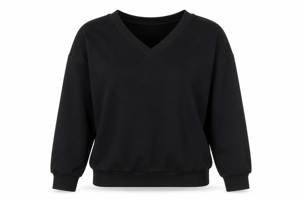 SheIn Womens Black Cotton Pullover Sweatshirt Size S Pullover - Angel Wings