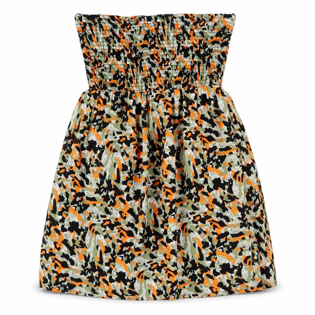 Primark Womens Multicoloured Camouflage Polyester Fit & Flare Size S Off the Shoulder Pullover - Shirred